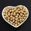 Cuentas CCB Galvanizadas Doradas con Perlas de Agujero Recto No Porosas y Cuentas Brillantes Accesorios DIY Ensartados a Mano