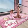 Cobertor de Sala de Estar Desenho Animado Kuromi Quarto Infantil Brincadeira Estilo Menininha Fofo Tapete de Jogo Tapete de Chão Quarto de Menina
