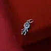 Pingente de Tassel de Margarida Sólida Vintage em Prata Pura S925 Acessórios para Pulseira de Corda Trançada com Contas de Cristal e Pérola DIY