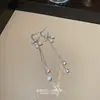 Brincos de Pérola Borboleta Elegantes Estilo Coreano Brincos Longos de Alto Padrão para Mulheres Nicho Acessível Luxo Versátil Brincos com Franjas