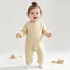 Macacão Bebê Primavera e Outono Algodão Puro Manga Longa Romper Recém-Nascido Classe A Pijama Sem Etiqueta Body Roupas para Meninos e Meninas