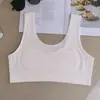 Sujetador deportivo fino, talla grande, de una sola pieza con copas fijas, para niñas jóvenes, sin aros, adecuado para niñas en su etapa de desarrollo