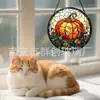 Color Nuevo Transfronterizo Vidrio Redondo Colgante Calabaza de Halloween Atrapasol para Ventana de Casa Jardín