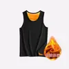 Venta al por mayor del fabricante chaleco cálido engrosado de terciopelo dorado para hombre de otoño e invierno, chaleco de capa base de color liso ajustado