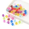 Contas redondas transparentes coloridas de plástico com furo reto em cores de doce, contas soltas para correntes de celular DIY, pulseiras e acessórios de joalheria atacado