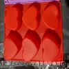 Spot Wholesale Molde de Silicona Mousse 6 Corazones Consecutivos Molde con Forma de Corazón para el Día de San Valentín Molde para Pudín, Gelatina, Pastel de Chocolate