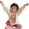 Moletom Infantil com Urso de Desenho Animado e Estampa de Letras, Blusa de Manga Longa, Nova Moda Primavera e Outono, Vestuário Infantil para Comércio Exterior, Atacado para Idades 3-8