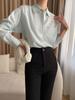 Sinan Skin Feeling Enjoys 100 Lyocell Tiansi Levemente Caído nos Ombros Boa Modelagem Camisa Preguiçosa para Sobrepor SN2769