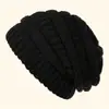 Gorro de punto holgado para mujer de otoño e invierno transfronterizo, engrosado para abrigar, para circunferencia de cabeza grande, resistente al viento y al frío