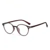 Y6603 Armazón de Gafas Ultraligero 53 Armazón Ovalado Retro para Hombres y Mujeres, Estilo Literario, Gafas Versátiles para Miopía con Filtro de Luz Azul