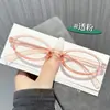 Gafas de Montura Pequeña y Estrecha de Nuevo Estilo para Mujer, Lentes de Moda Anti-Luz Azul Sin Graduación, Populares Gafas de Estilo Nerd