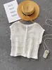 Estilo Étnico Nuevo Chaleco de Ganchillo Calado Moda Primavera para Mujer Holgado Popular Nicho Cárdigan Top