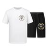 Traje informal de seda de hielo para hombre, camiseta de manga corta con estampado de cabeza de tigre, pantalones cortos de seda, finos y holgados, para verano