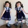 Vestido de Verano 2026 para Niñas, Estilo Conejo Policía, Mangas Volantes, Zorro Pequeño, con Tirantes, Nueva Moda Infantil