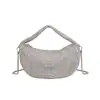 Bolso de Noche de Moda y Tendencia Incrustado de Diamantes, Bolso Cubo Totalmente de Diamantes, Bolso de Cadena de Pedrería, Bolso Cruzado Brillante de Mano tipo Chaleco