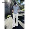 Pantalones Vaqueros de Color Sólido Simples Micro-Campana para Hombre Estilo Americano Cleanfit Caída Sensación de Alta Gama Campana Pantalones Largos Corte Ajustado Pantalones de Traje
