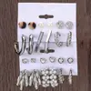 Pendientes Franceses Retro de Perla con Forma de Corazón, Juego de Seis Pares, Pendientes Femeninos al por Mayor, Más Vendidos Transfronterizos Europeos y Americanos