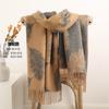 Em estoque xale mulheres outono einverno novo jacquard borla engrossado quente de duas cores cachecol de cashmere moda presente cachecol