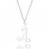 Collar con colgante de mancuerna de corte de venta caliente transfronteriza para mujer, de acero inoxidable, joyería deportiva para fitness, collar, regalo de cumpleaños