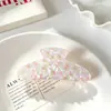 Pinza para el pelo floral rosa de estilo dulce para mujer, Pasador de alta gama y elegante, Lindo accesorio para el cabello, Adorno para coleta alta