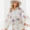 Comercio exterior transfronterizo primavera y otoño chaqueta abrigo caliente de lentejuelas Día de la Independencia europeo y americano chaqueta exterior de pana con lentejuelas ropa para mujer