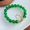 Pulseira de calcedônia natural de 10mm contas redondas verde imperador corrente de contas de jade esmeralda moda feminina partículas grandes