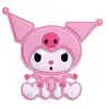 Kuromi Sentada Dibujo Animado Pegamento Suave Accesorios para Joyería DIY Paquete de Materiales para Funda de Teléfono Celular Zapatos con Agujeros Decorativos para Equipaje Hechos a Mano