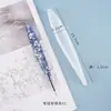 Molde de Resina de Cristal DIY Amapola Bolígrafo Bolígrafo Papelería Hecha a Mano Suministros de Oficina Molde de Silicona con Superficie de Espejo