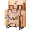 Suporte de Armazenamento para Tábua de Corte de Cozinha de Bancada Multifuncional Suporte para Tampa de Panela Suporte de Armazenamento Suporte para Colocação de Tábua de Corte Suporte Doméstico de Mesa para Tábua de Picar