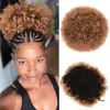 Bolsa para Peruca de Coque Afro Cacheado com Cordão para Mulheres Africanas Bud de Flor Fofa Europeia e Americana Lagarta Cabelo Coque