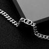 Fabricante de Joias de Aço Inoxidável Venda Direta Fornecimento Colar Corrente para Clavícula Dupla em Forma de D Pulseira de Casal com Letras em Estoque