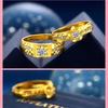 Anillo de pareja para hombre y mujer, anillo de bodas, anillo de diamantes de oro de simulación simple, par de circonitas, regalo de San Valentín para novia.