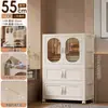 Armário de Armazenamento Dobrável para Bebê Doméstico Fabricado Sob Medida na Fábrica 55/60cm de Largura Armário de Armazenamento de Plástico Organizador de Guarda-Roupa para Bebê