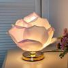 Luminária de Mesa Grande Rosa Criativa Europeia e Americana Luminária de Lótus Atmosfera de Quarto de Menina Popular Sonhadora Luminária de Mesa de Cabeceira para Casamento