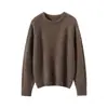 2025 Nuevo Otoño e Invierno Tejido de Punto Redondo Espeso de Seda y Cachemira Manga Larga para Mujer Hilo Floral Suave Ceroso Cálido
