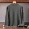 Suéter de Cachemira 2026 Otoño/Invierno Nuevo Jersey Pulóver de Cuello Alto Medio para Hombres Negocios Casual Ropa Interior de Doble Capa