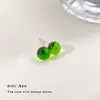 Pendientes Redondos de Colores Dulces Dopamina con Agujas de Plata, Pendientes de Cristal de Vidrio Frescos y Dulces de Moda para el Día a Día con un Toque de Lujo