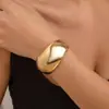 Europa y Estados Unidos exagerado transfronterizo ins sentido del diseño de la industria pesada metal liso pulsera geométrica personalidad pulsera ancha pulsera