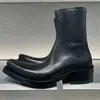 Botas Martin Cuadradas Unisex 2026 Otoño Cremallera Lateral Altura Media Tacón Grueso Suela Gruesa Chelsea Antideslizantes de Caña Alta Botas de Trabajo
