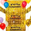 Luz brillante transfronteriza plaza grande española amplia seda seda de lluvia cortina fiesta cumpleaños globo decoración de fondo suministros diseño de escena
