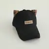 Boné de beisebol infantil transfronteiriço Outono Novo estilo Meninos e meninas Boné bico de pato Comércio exterior Estampa de leopardo Orelha Lã de cordeiro Chapéu de bebê