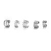Set Sencillo de Cinco Piezas de Aretes Personalizados con Hoja de Oro para Mujer, Accesorios de Lujo Ligero, Aretes con un Toque de Alta Gama