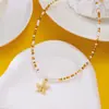Venta Directa de Fábrica Nuevo Collar de Cuentas de Arroz Estrella de Mar Estilo Bohemio Versátil Cadena de Cuello de Perlas de Arroz Estrella de Mar