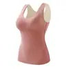 Chaleco térmico engrosado con almohadilla en el pecho para mujer De terciopelo sin costuras parche otoño e invierno forrado de forro polar parte inferior térmica superior ropa interior femenina