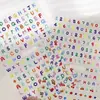 Adesivo de Arte de Unha com Letras em Inglês Dopamina 5D Relevo Estéreo Números Arábicos Adesivo de Unha Joia HG