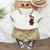 Ropa Infantil Transfronteriza Verano Nuevo Estilo Ropa Infantil Niños Niñas Bebés y Niños Pequeños Traje Casual de Polo de Manga Corta para Niños