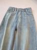 Jeans de Pierna Recta de Forro Polar Azul Claro para Mujer, Talla Grande Holgados, Figura de Pera, Cintura Alta, Cubre Cadera, Pantalones de Pierna Ancha Adelgazantes