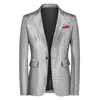 2026 Comercio Exterior Talla Europea Moda Masculina Cuadros Oro Discoteca Moderno Europeo y Americano Discoteca Estudio Fotográfico Fiesta Traje de un Solo Botón