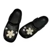 Zuecos de Flor con Perlas Estilo Xiaohongshu, Zapatos de Ballet con Lazo Sencillo, Hebilla de Zapato Desmontable DIY de Perlas