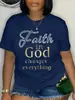 Camiseta Feminina Estampada de Verão Simples Casual Solta Top